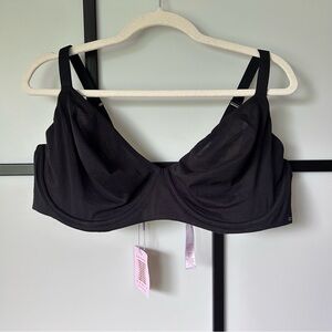 [44E] NWT Savage X Fenty Sheer Black Cotton Jersey Full Coverage Wired Bra